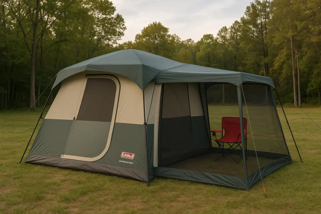 3 Best Tents With Hinged Doors for Camping: Top Picks Coleman Weather Master 6-person hinged door tent with screen room at campsite