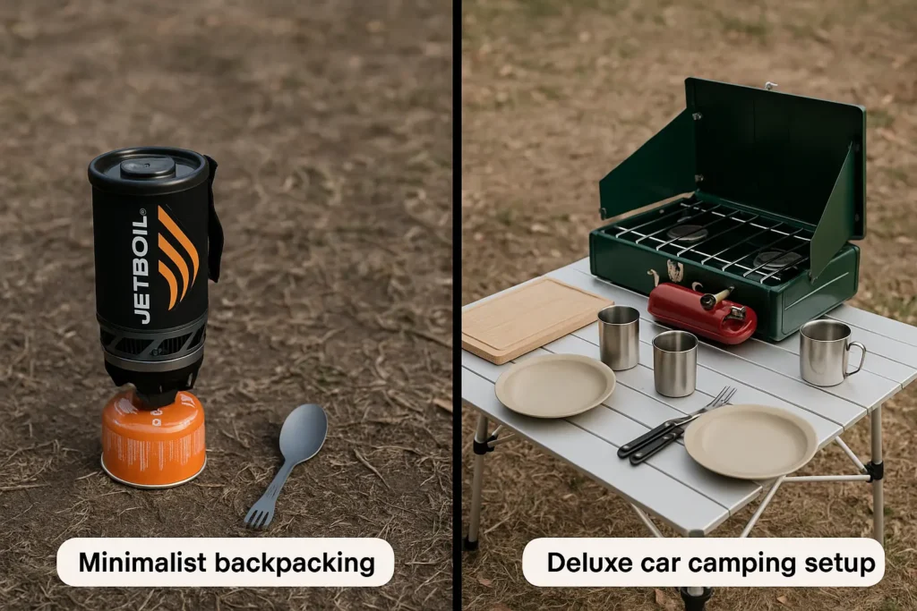 Best Camping Kitchen Setup Ideas for Easy Outdoor Cooking Minimalist vs. deluxe camping kitchen setup for backpacking and car camping