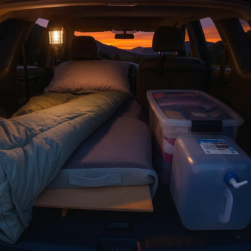 Car Camping Sleep Setup