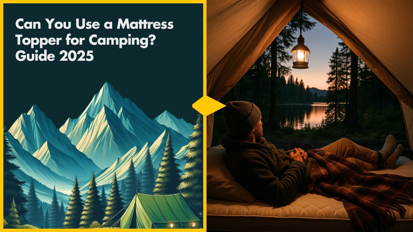 Cozy mattress topper for camping in a tent setup