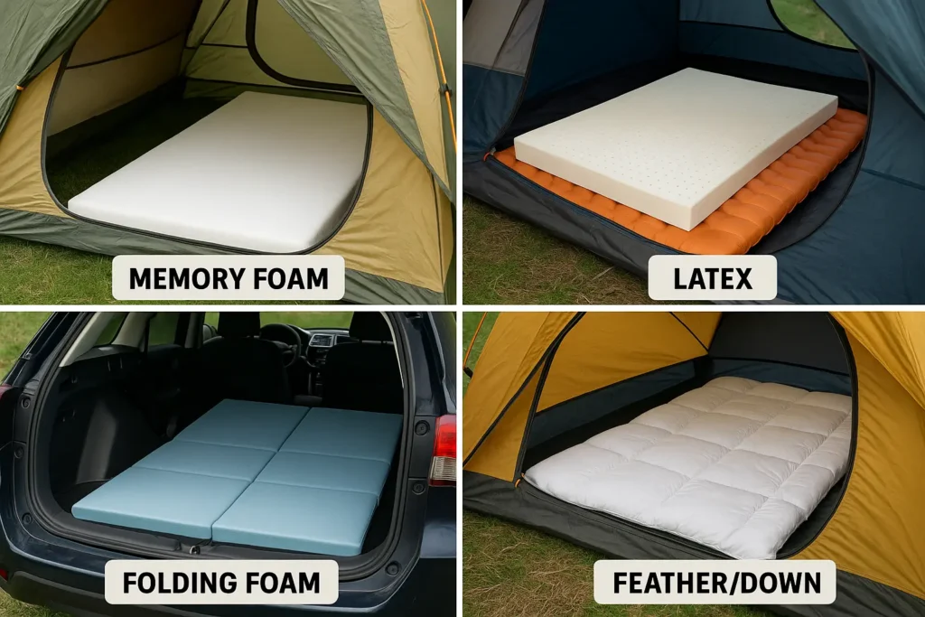 Types of mattress toppers for camping