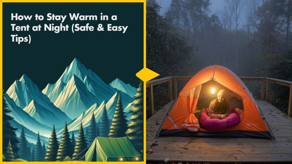 stay warm in a tent during cold night camping