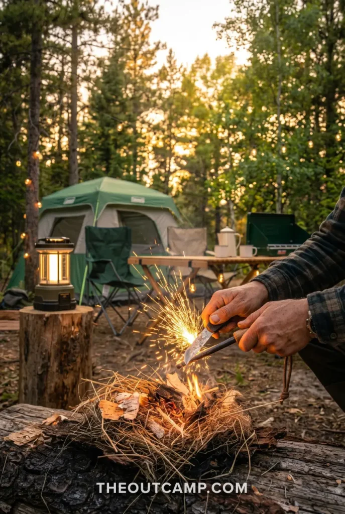 how-to-start-a-fire-without-matches-ferro-rod-campsite